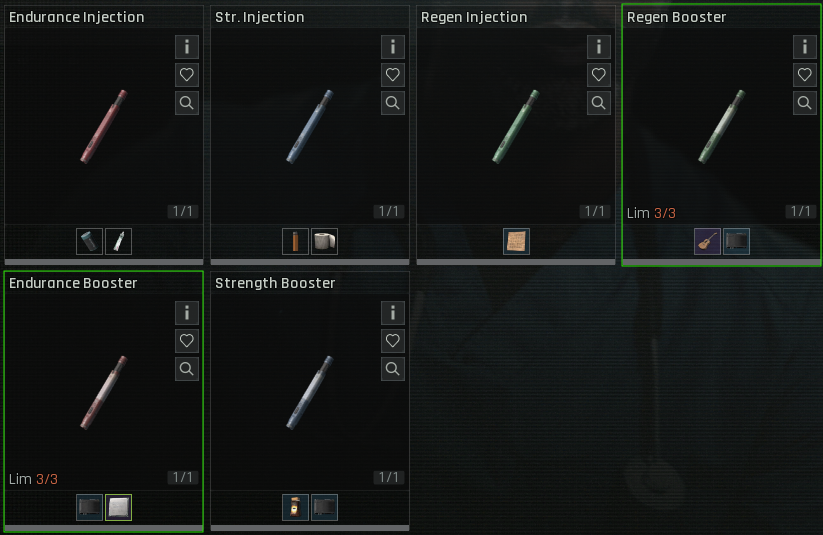 Regen and Endurance Boosters