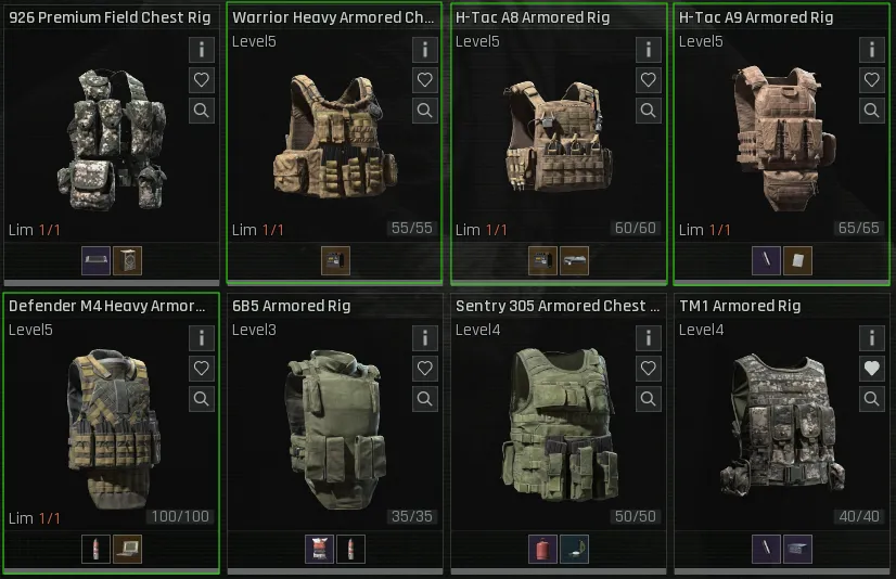 Heavy Armored Rigs