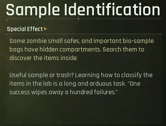 Sample Identification