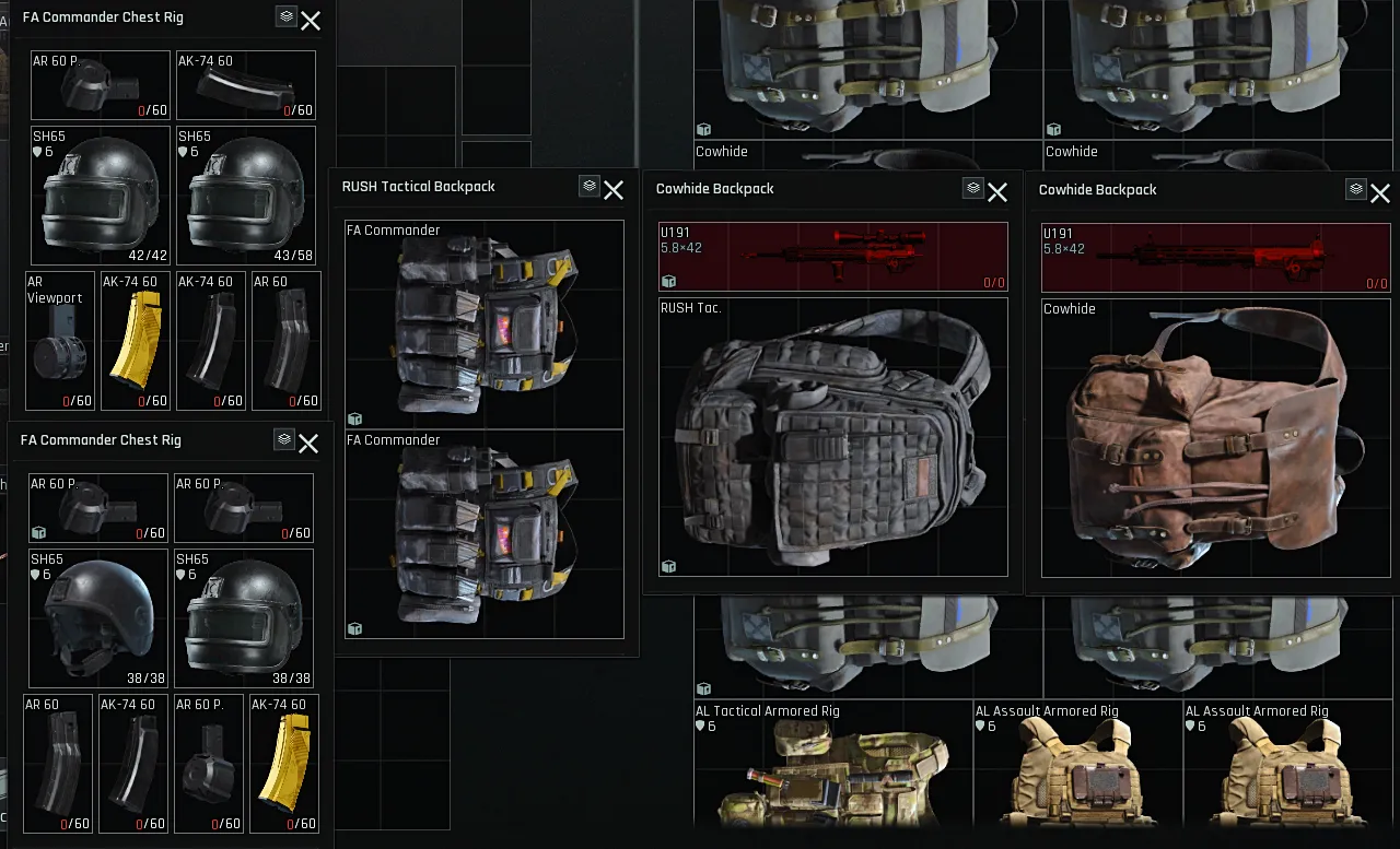 Backpack and Rig Stacking Technique