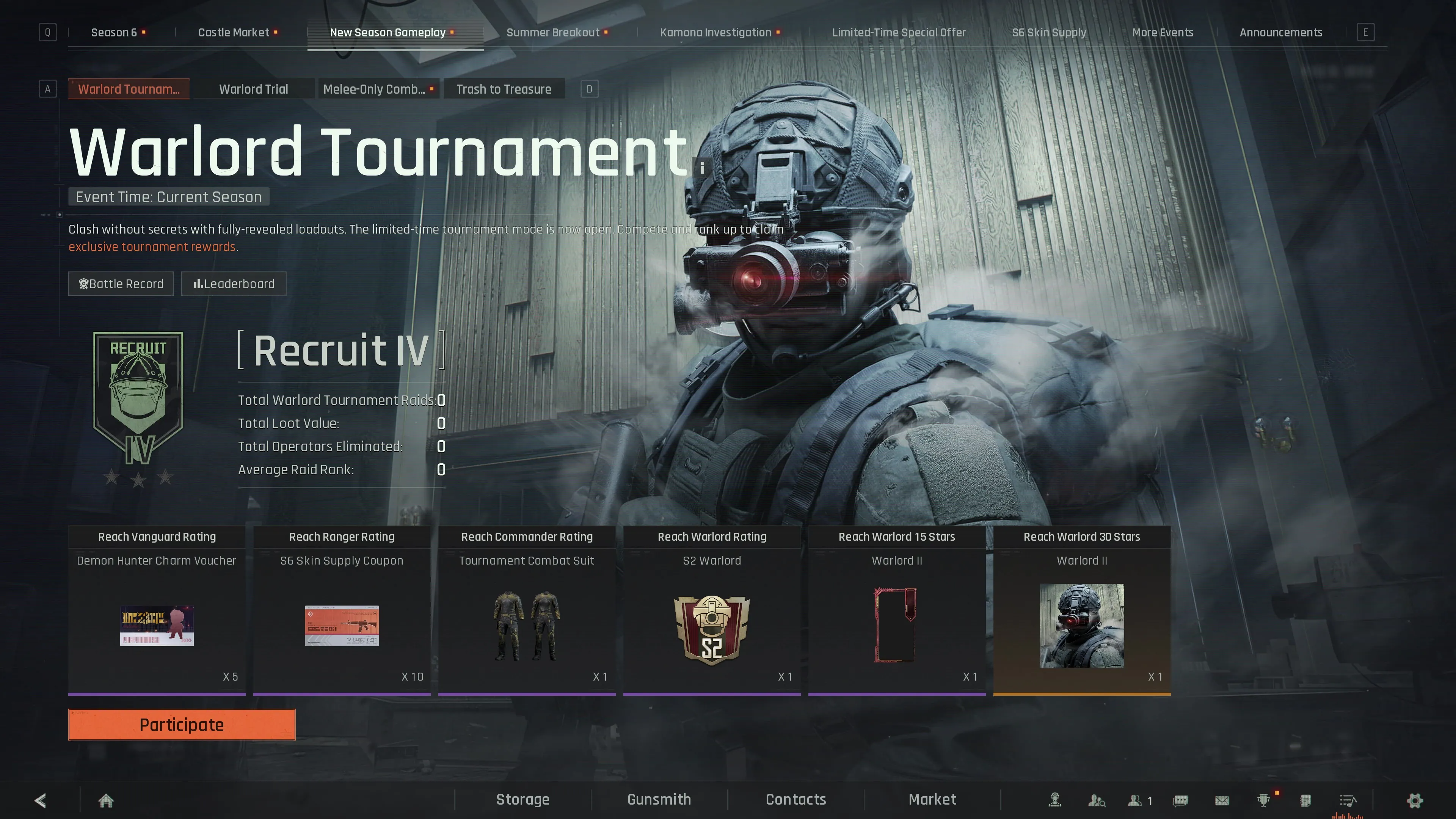 Warlord Main Menu